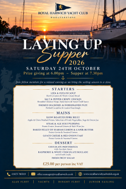 'Laying Up Supper' - Saturday 24 October 2026