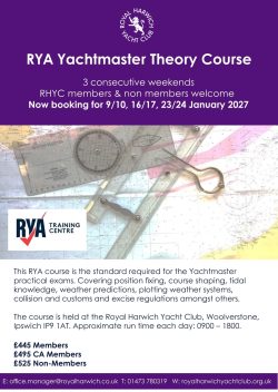 RYA Yachtmaster Offshore Theory Course - January 2027