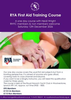 RYA First Aid Course - Saturday 12 December 2026
