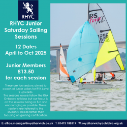 Boat Hire for Junior Saturday Saling Sessions 2025
