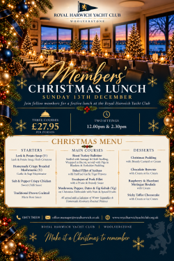 Members Christmas Lunch - Sunday 13 December 2026
